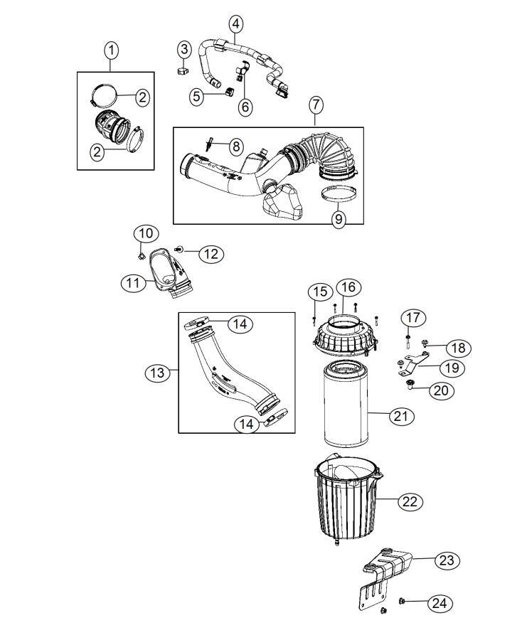 Diagram Air Cleaner, 3.6L [3.6L V6 24V VVT Engine]. for your Ram ProMaster  