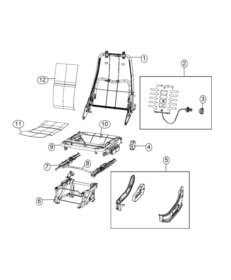 Adjusters, Recliners And Shields, Bucket, Driver Seat. Diagram