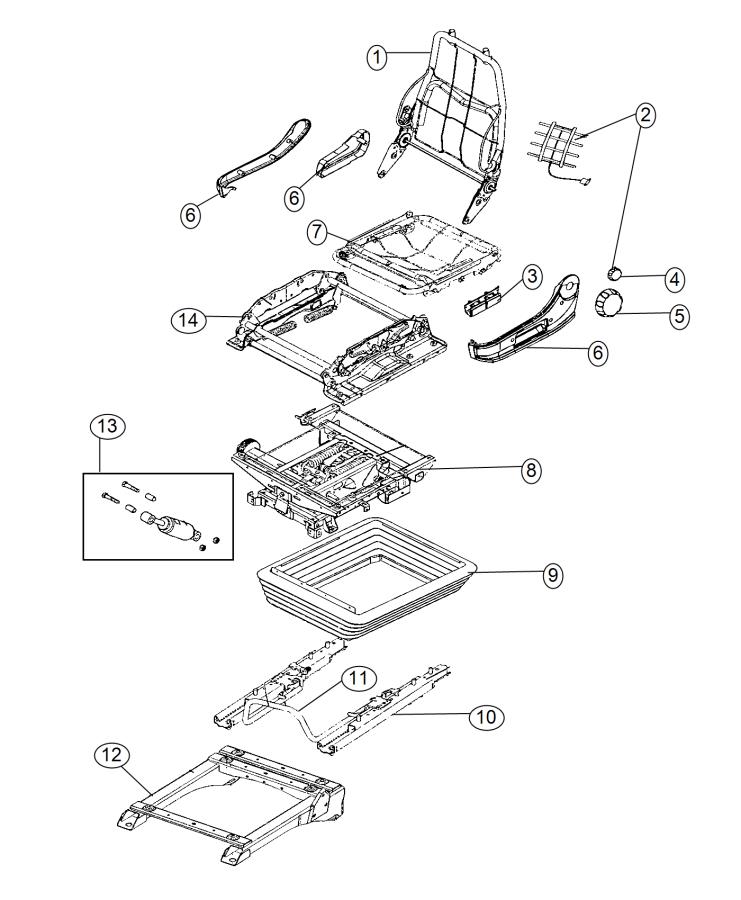 Adjusters, Recliners And Shields, Driver Seat [Driver Suspension Seat]. Diagram