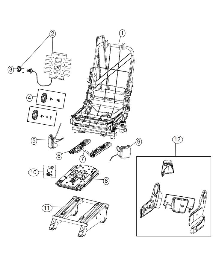 Adjusters, Recliners And Shields, Passenger Swivel Seat. Diagram