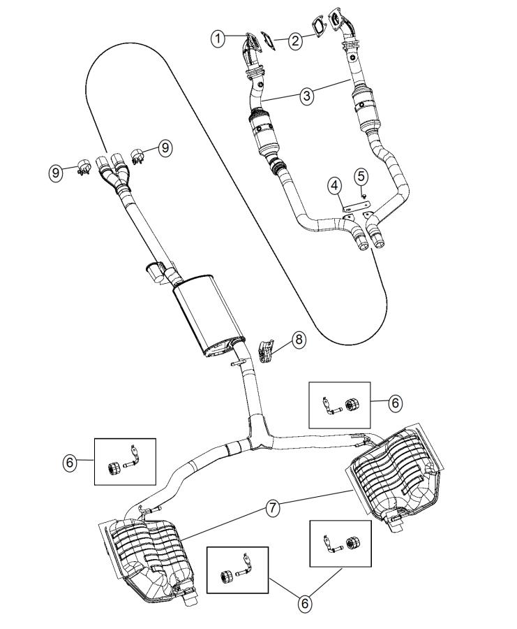 Diagram Exhaust System 3.6L Single [3.6L V6 24V VVT Engine]. for your 1999 Chrysler 300  M 