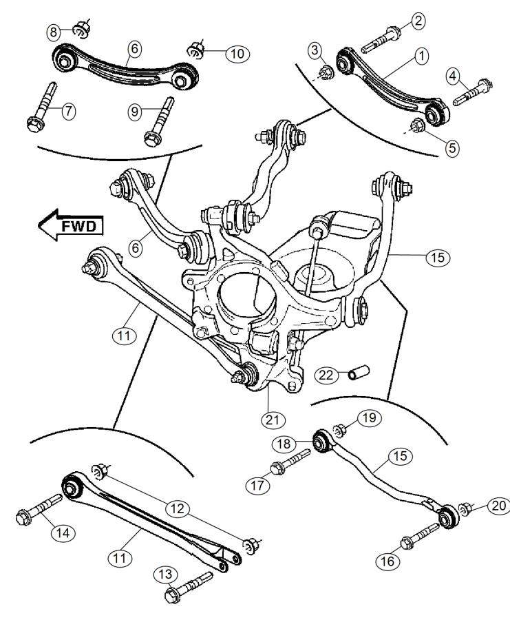 Diagram Suspension,Rear Links,Knuckles. for your Dodge Charger  