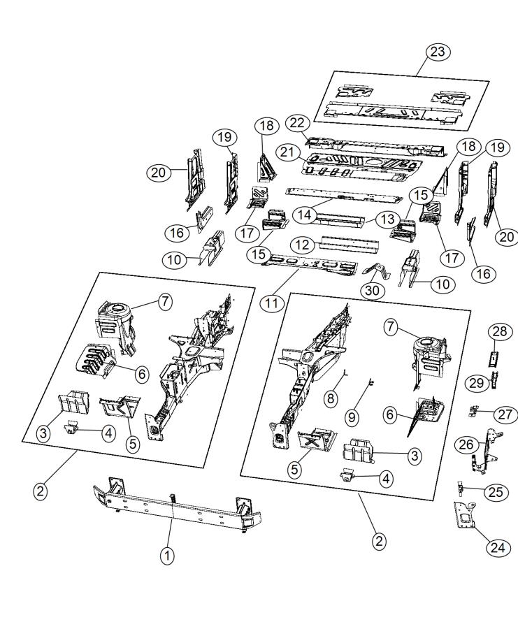 Diagram Floor Pan Front. for your 2000 Chrysler 300  M 