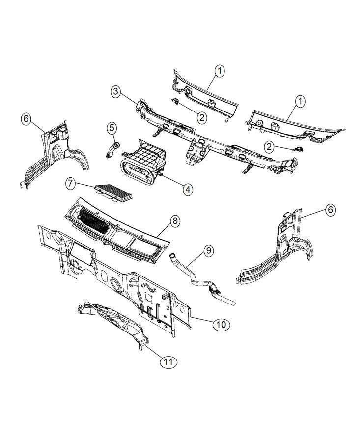 Diagram Cowl , Dash Panel and Related Parts. for your Chrysler