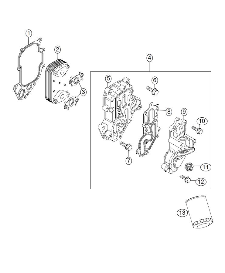 Diagram Engine Oil Filter And Housing 3.0L Diesel [3.0L I4 ECO DIESEL ENGINE]. for your 2000 Chrysler 300  M 