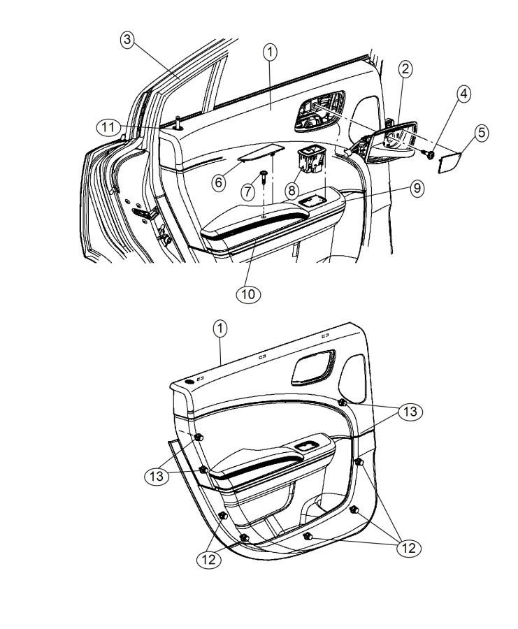 Diagram Rear Door Trim Panels. for your Dodge