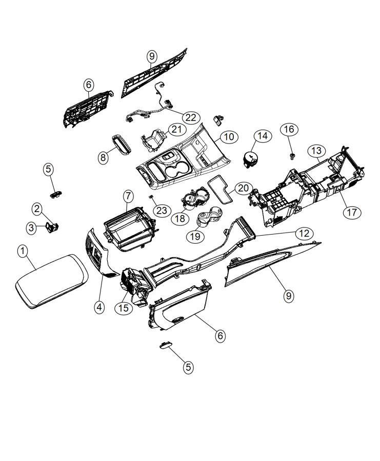 Floor Console Front. Diagram