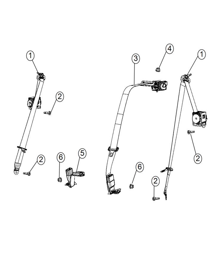 Seat Belt Second Row. Diagram