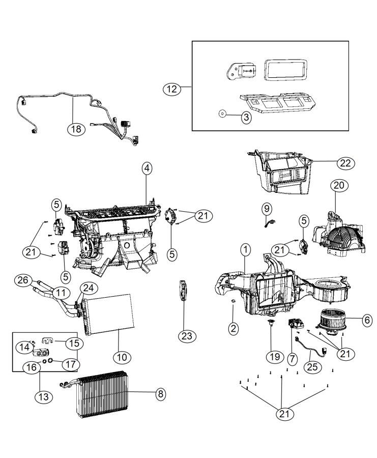 Diagram A/C and Heater Unit. for your 2015 Dodge Charger  R/T 