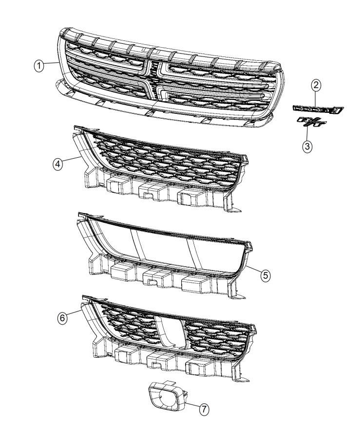 Diagram Grilles and Related Items. for your Dodge