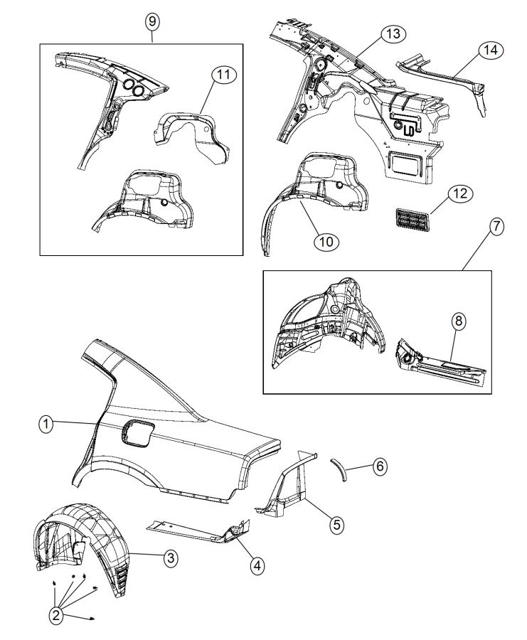 Diagram Rear Quarter Panel. for your Dodge Charger  