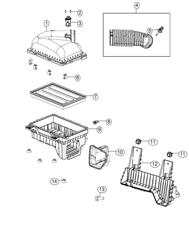 Diagram Air Cleaner, 6.4L [6.4L V8 Mid Duty HEMI MDS Engine]. for your 2006 Dodge Charger   