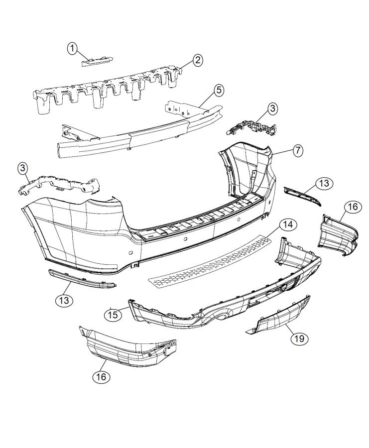 Diagram Fascia, Rear. for your 2005 Dodge Ram 1500   