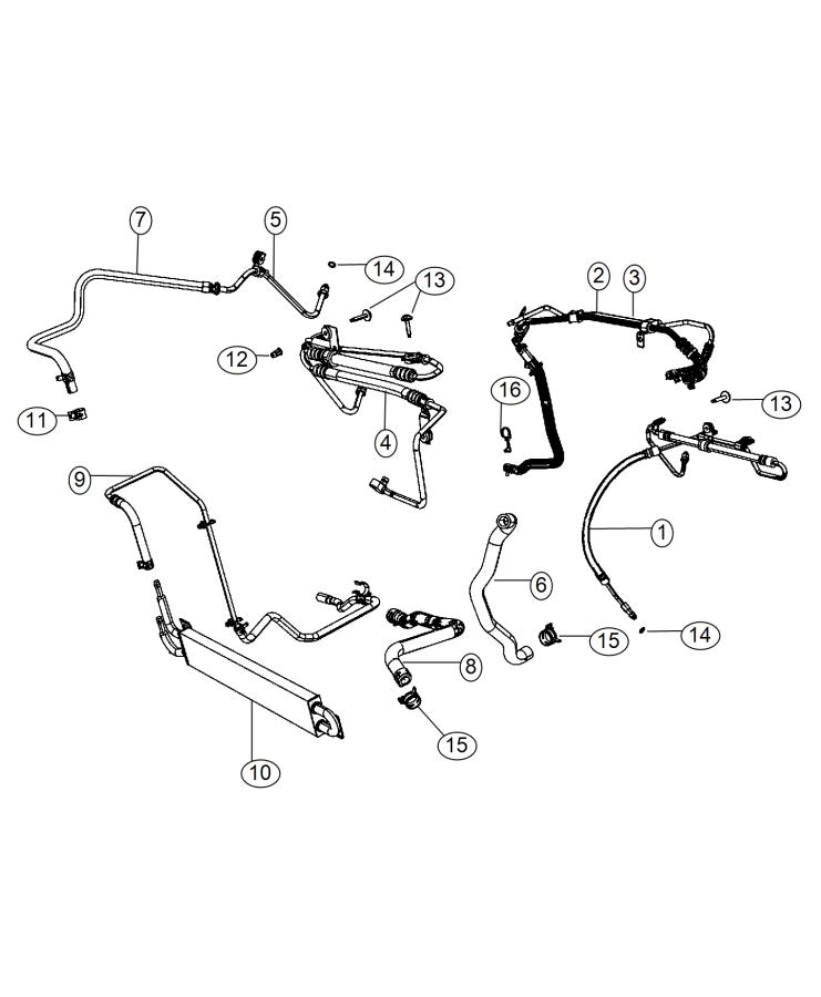 Diagram Power Steering Hoses. for your Dodge