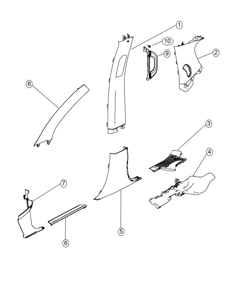 Diagram Interior Moldings and Pillars. for your Chrysler 300  M