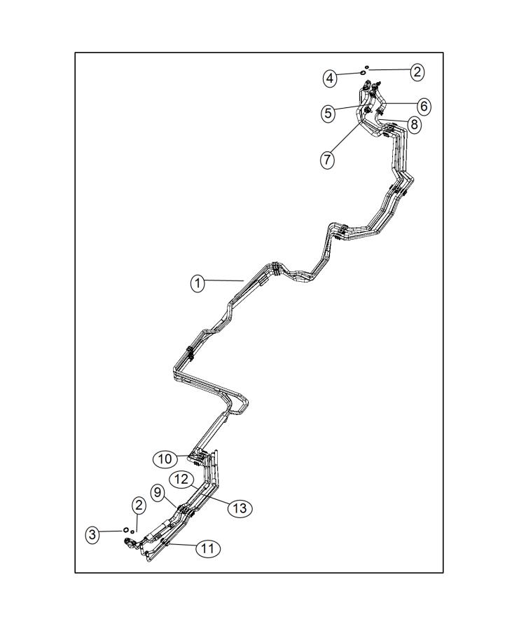 Rear Auxiliary A/C and Heater Lines. Diagram