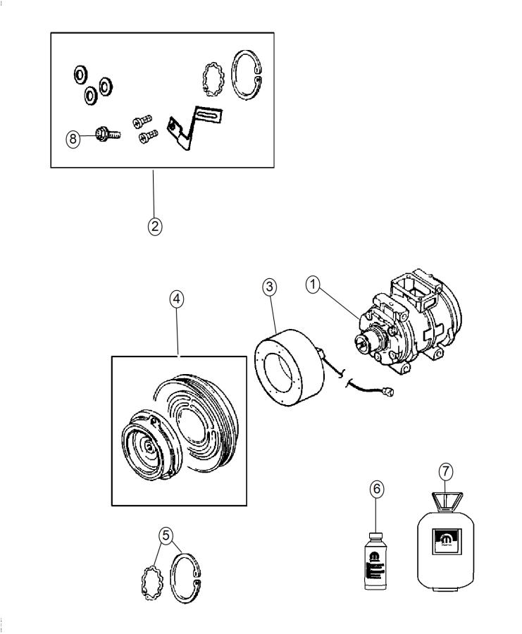 Diagram A/C Compressor 5.7L [5.7L V8 HEMI MDS VVT Engine]. for your Chrysler 300  M