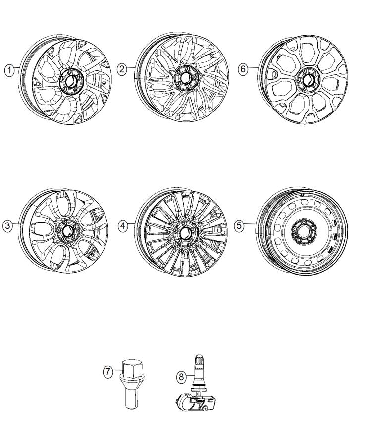 Diagram Wheels And Hardware. for your Fiat 500L  