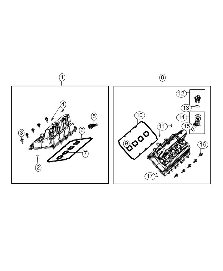 Diagram Cylinder Head Covers 6.2L [6.2L SUPERCHARGED HEMI V8 SRT ENGINE]. for your Dodge