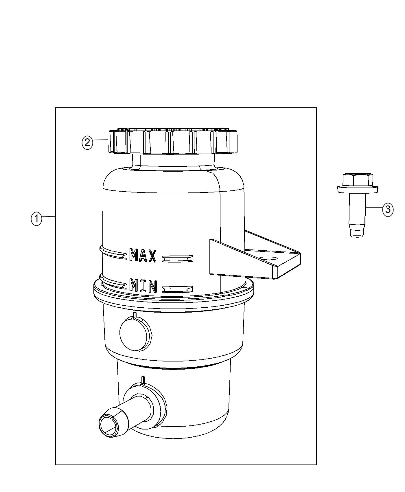 Diagram Power Steering Reservoir. for your Jeep