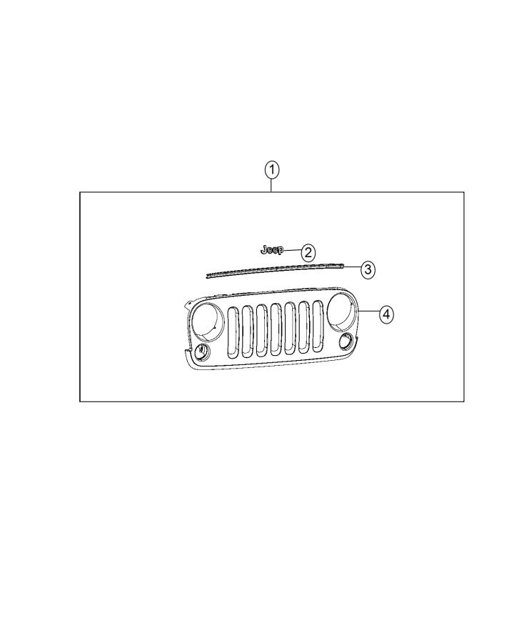 Diagram Grille Kit. for your 2019 Jeep Wrangler   