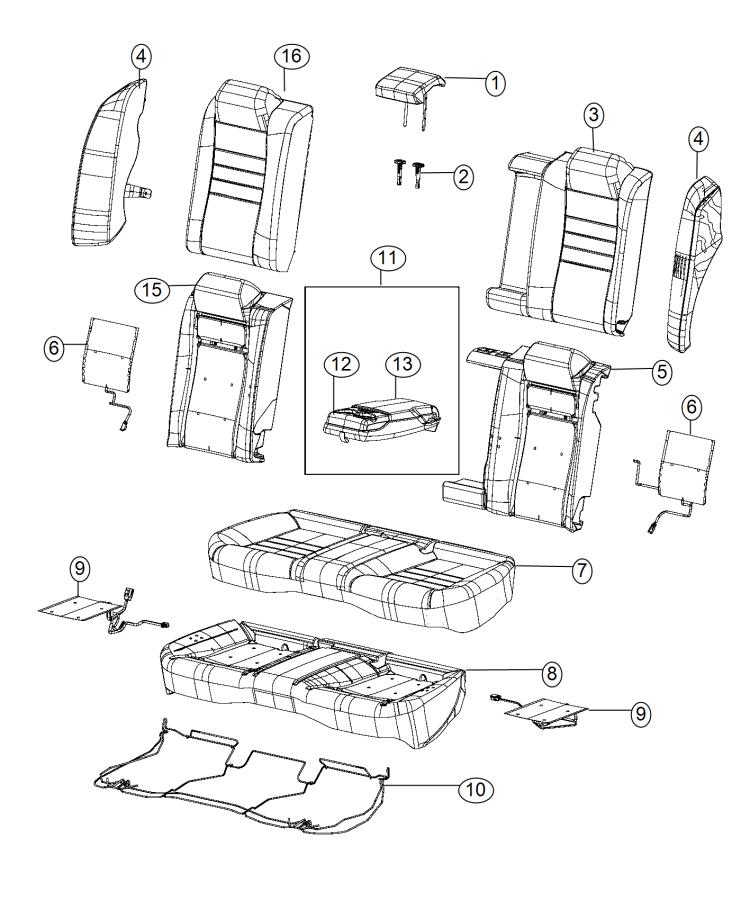 Diagram Rear Seat - Split Seat - Trim Code [FL]. for your Dodge