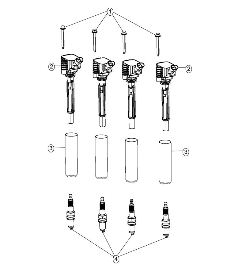 Spark Plugs and Ignition Coil. Diagram