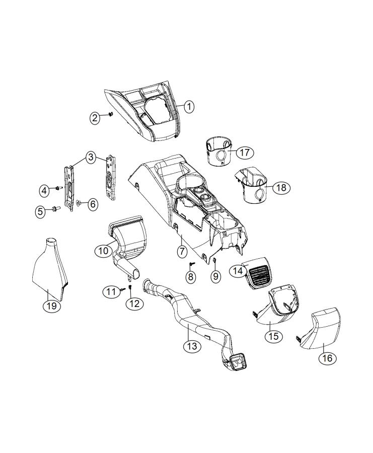 Diagram Console Floor Front. for your 2000 Chrysler 300  M 