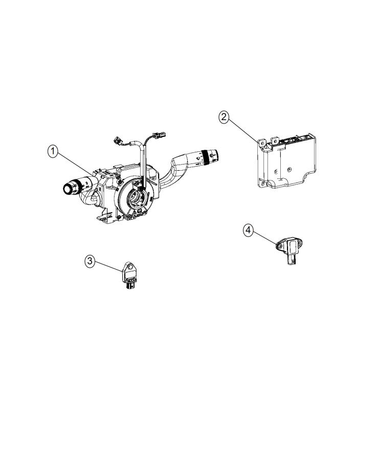 Diagram Air Bag Modules , Impact Sensors and Clocksprings. for your 2016 Ram PROMASTER CITY WAGON   