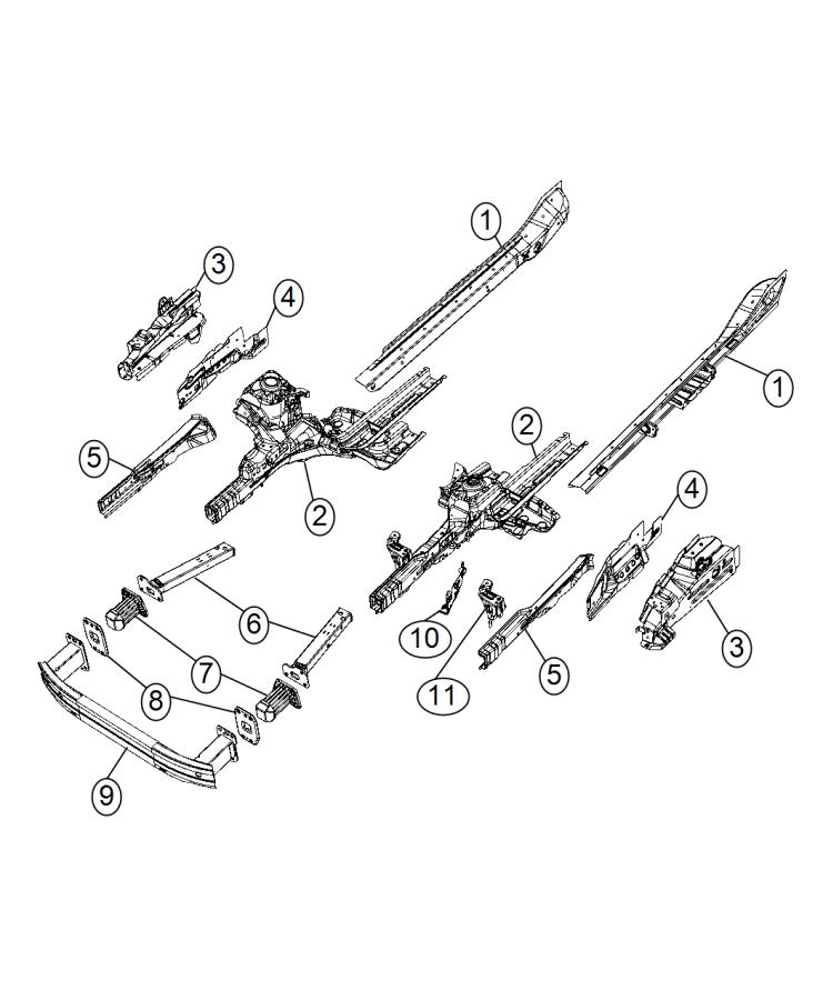 Diagram Frame, Front. for your 2004 Chrysler 300  M 