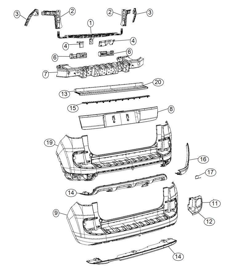 Diagram Fascia, Rear. for your 2004 Chrysler 300  M 