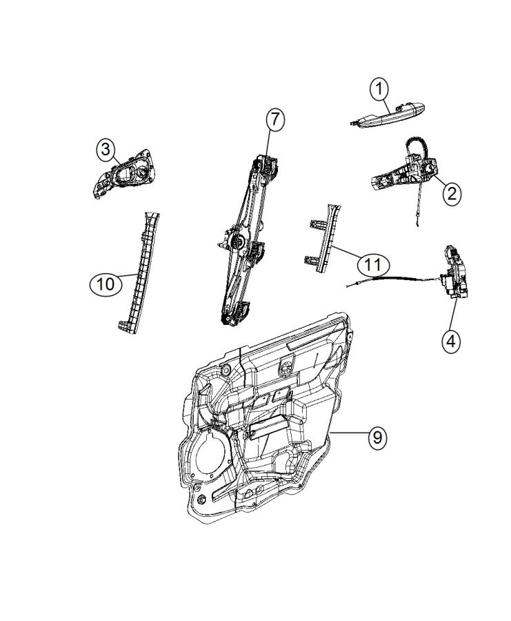 Diagram Front Door, Hardware Components. for your Chrysler 300  M