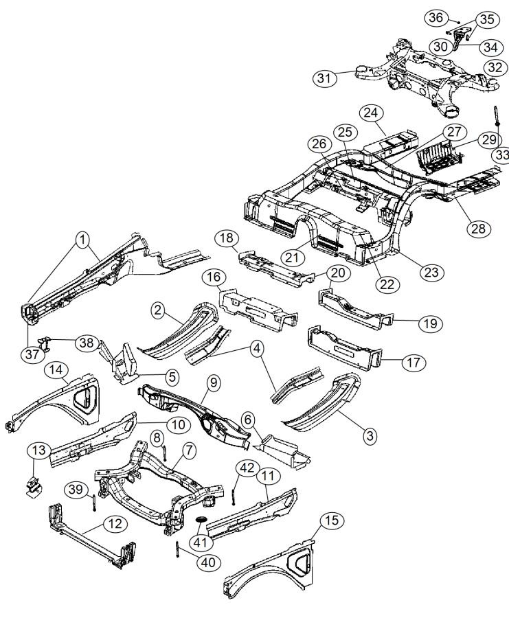 Diagram Frame, Complete. for your 2003 Chrysler 300 M  