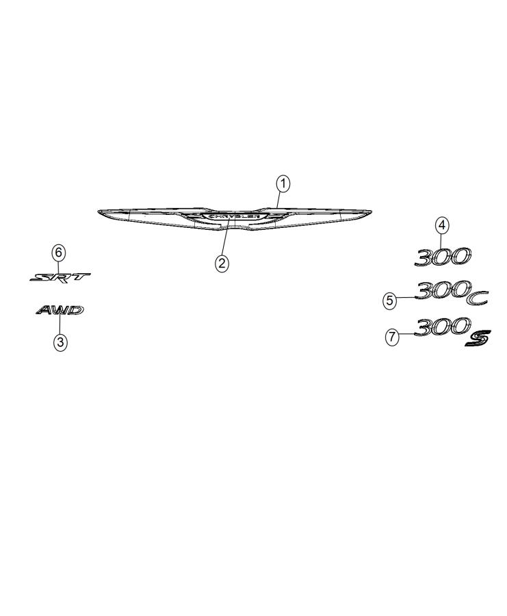 Diagram Nameplates, Emblems and Medallions. for your 2013 Chrysler