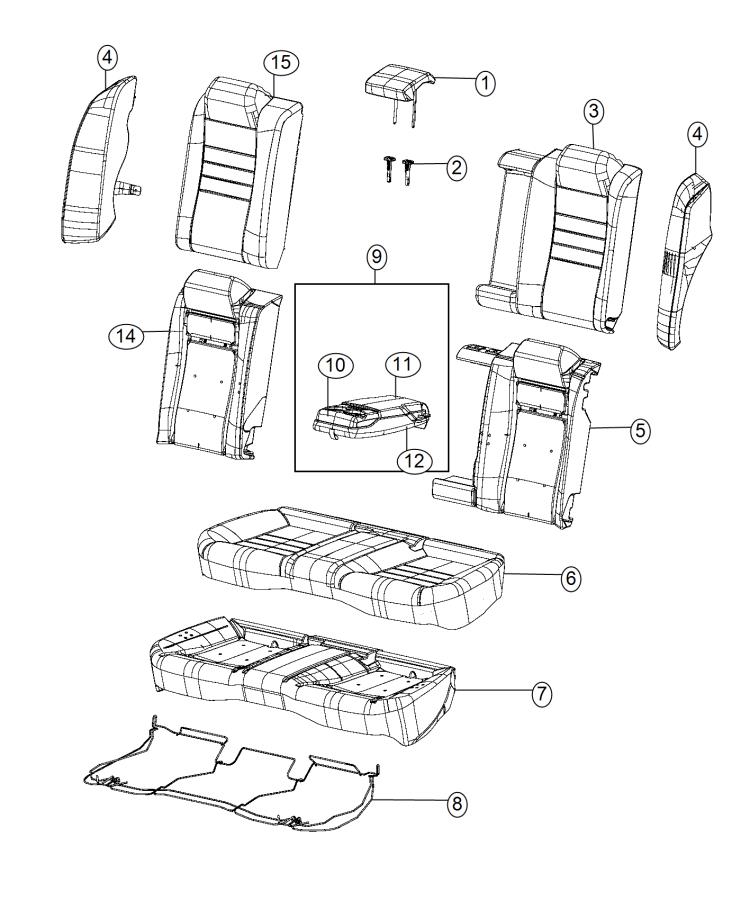 Diagram Rear Seat - Split - Trim Code [TL]. for your 2000 Chrysler 300  M 