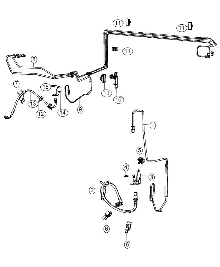 Diagram Front Brake Lines and Hoses, [Anti-Lock 4-Wheel Disc Perf Brakes], [BR5]. for your 1999 Chrysler 300  M 