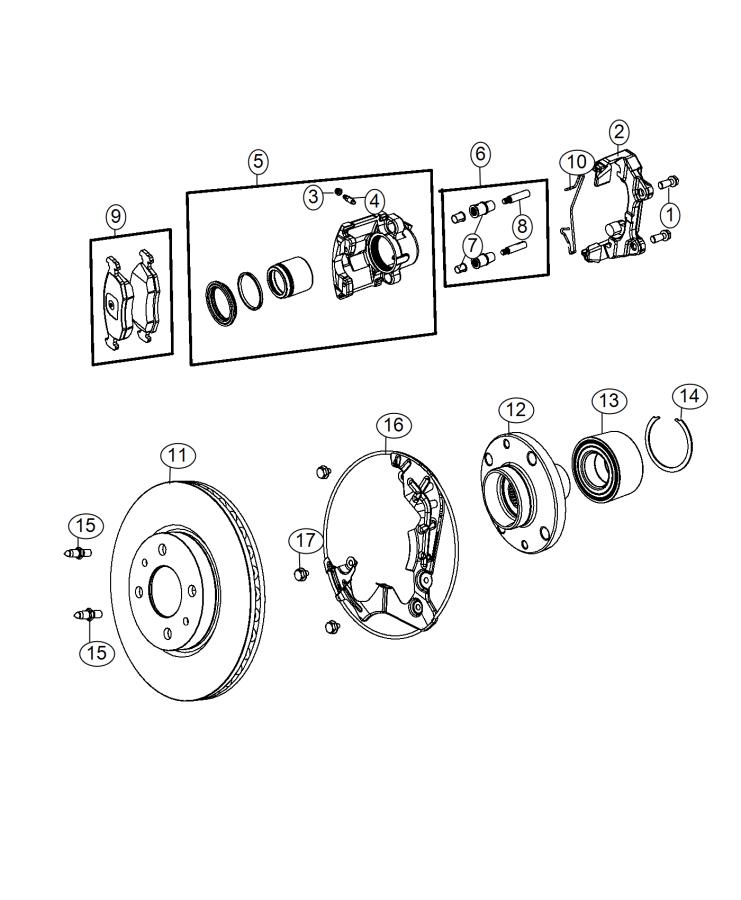 Diagram Brakes, Front. for your 2012 Ram 2500 6.7L Turbo I6 Diesel A/T  