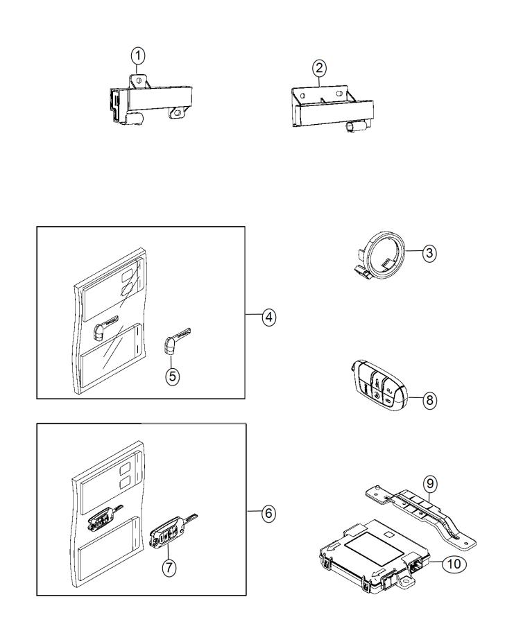 Modules, Passive Entry, Keys, And Key FOBs. Diagram