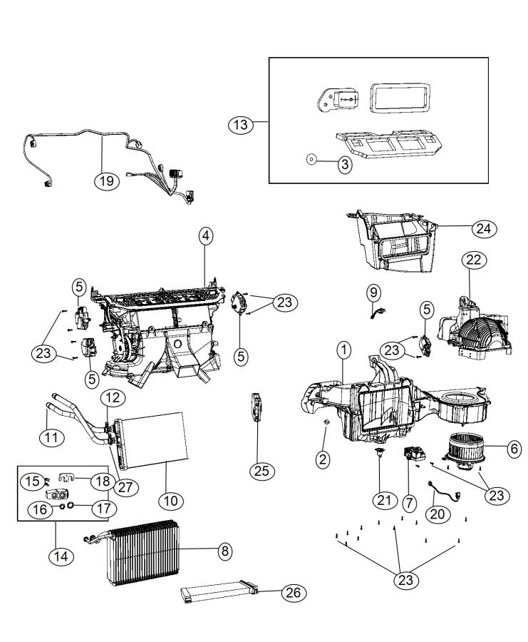 Diagram A/C and Heater Unit. for your 2013 Ram 1500   