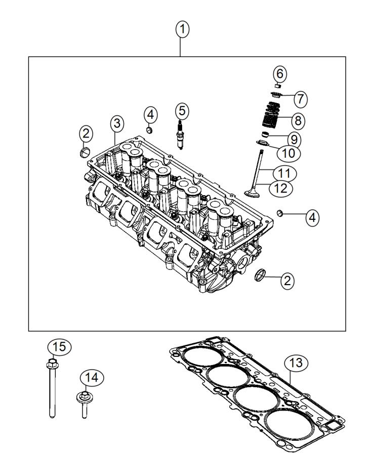 Diagram Cylinder Heads 6.4L [6.4L V8 SRT HEMI MDS Engine] With MDS. for your Chrysler