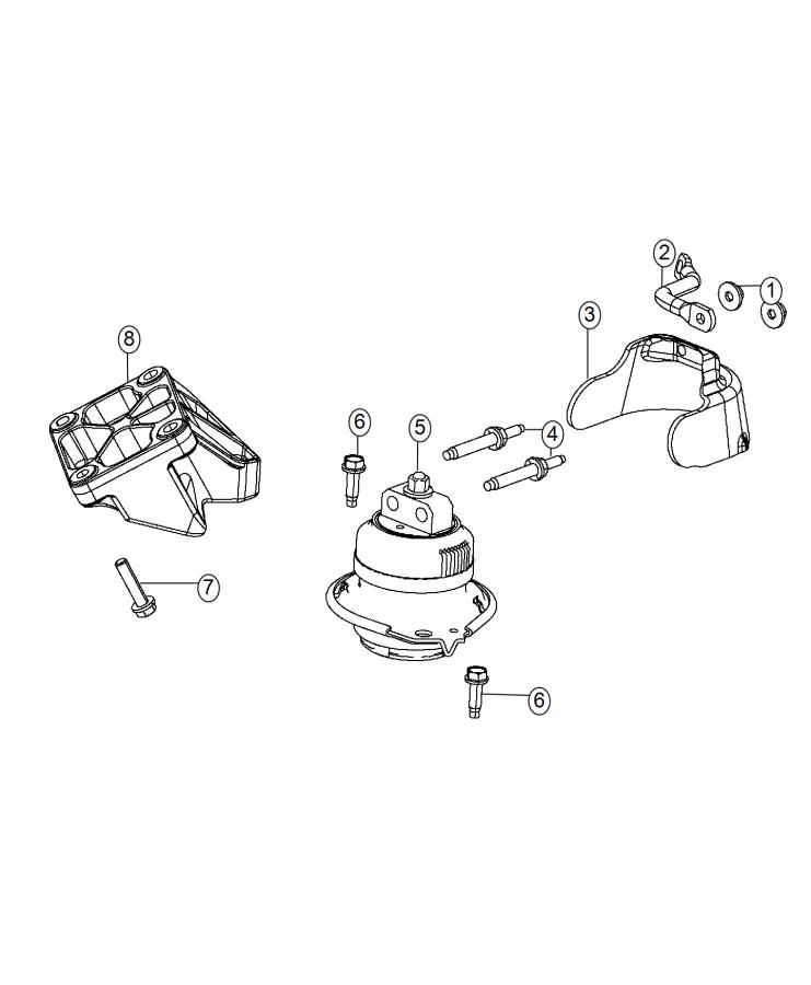 Diagram Engine Mounting Right Side RWD/2WD 6.4L [6.4L V8 SRT HEMI MDS Engine] With MDS. for your Chrysler 300 M 