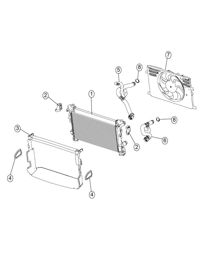 Radiator and Related Parts. Diagram