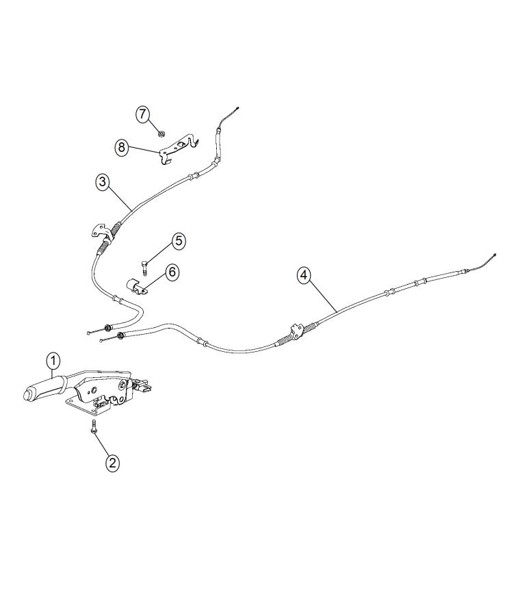 Park Brake Lever and Cables. Diagram