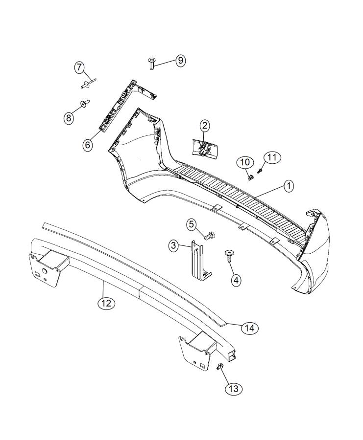 Diagram Rear Bumper, Fascia. for your Ram ProMaster City  