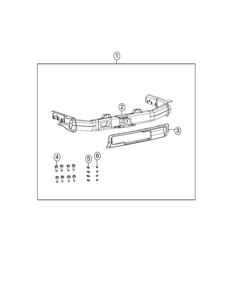 Receiver Kit, Trailer Tow And Tow Hooks. Diagram