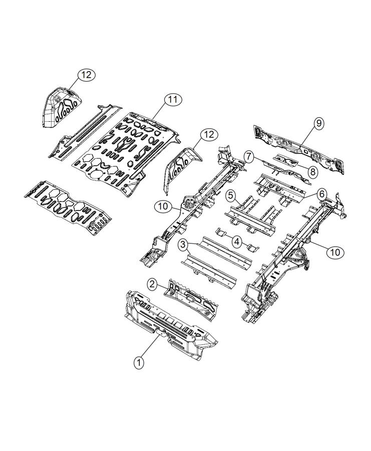 Diagram Floor Pan Rear. for your 2004 Chrysler 300  M 