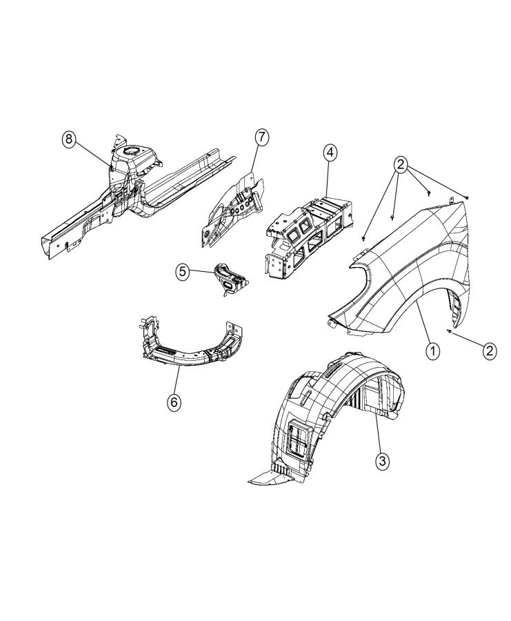 Diagram Front Fenders. for your Ram ProMaster City  