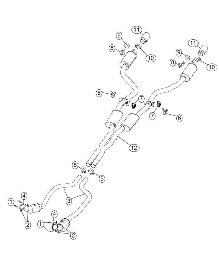 Diagram Exhaust System 6.4L [6.4L V8 SRT HEMI MDS Engine]. for your 2000 Chrysler 300  M 