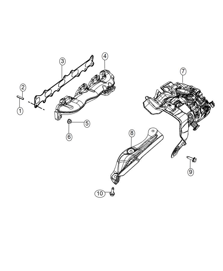 Diagram Exhaust Manifold 2.0L Diesel [2.0L I4 Turbo Diesel Engine]. for your 2023 Jeep Grand Cherokee LAREDO  