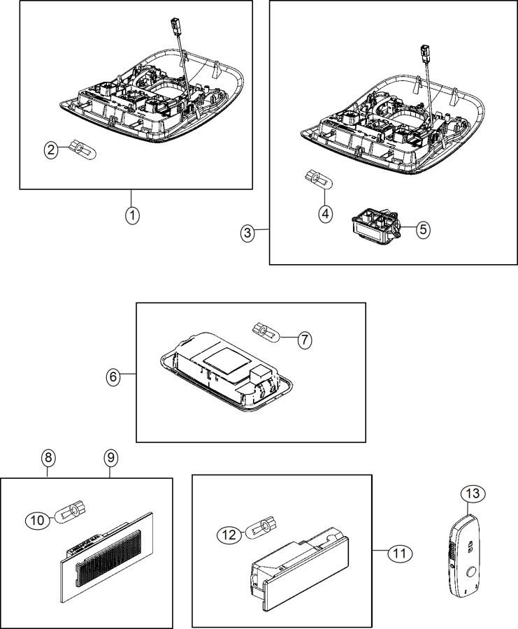 Diagram Lamps, Interior. for your Jeep